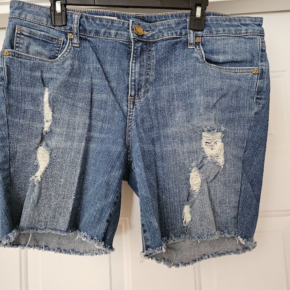 Kut from the Kloth Light Blue Ripped Jean Shorts